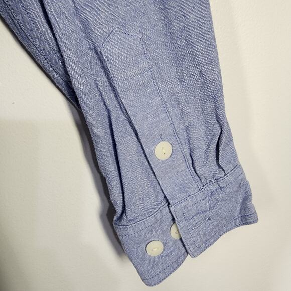 Duluth Trading Co 40 Grit Womens Chambray Shirt Blue Long Sleeve Button Large - Picture 6 of 9